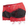 CandyMan Boxer Dentelle Hymen Rouge et Noir